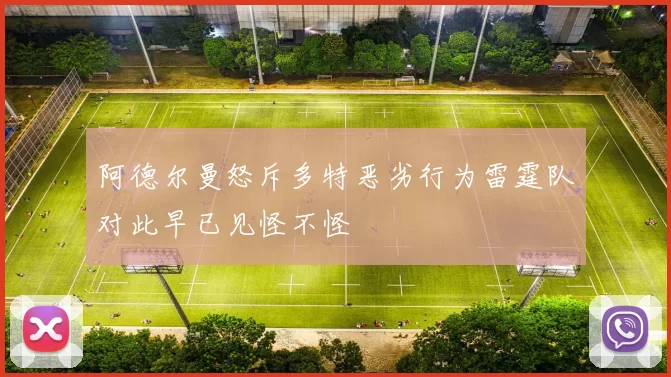 阿德尔曼怒斥多特恶劣行为雷霆队对此早已见怪不怪